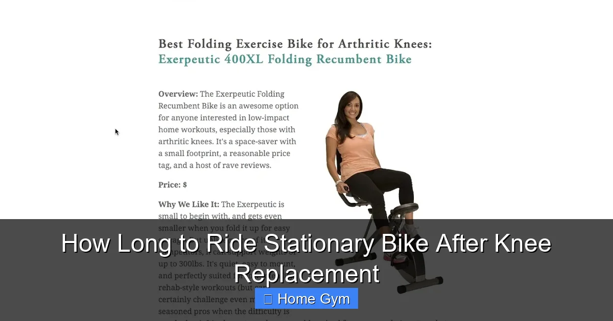 How Long to Ride Stationary Bike After Knee Replacement