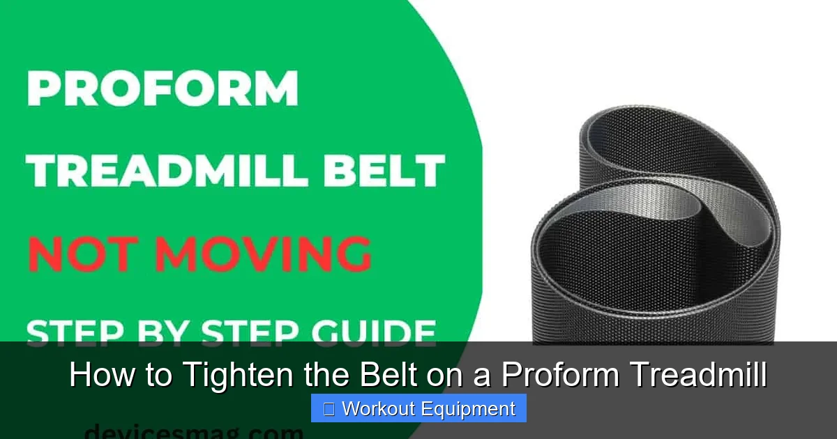 How to Tighten the Belt on a Proform Treadmill