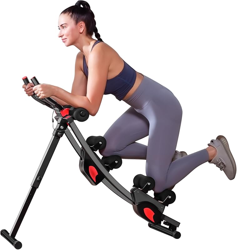 BODY RHYTHM Dual‑Track Ab Workout Machine – 4 Adjustable Heights, Fold
