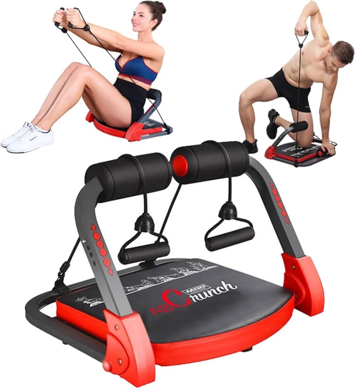 Ab Crunch Machine – Portable Sit‑Up Trainer with Resistance Bands, 200