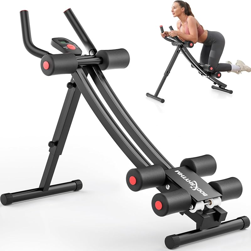 BODY RHYTHM Dual‑Track Ab Machine – 4 Height Settings, Foldable Core &