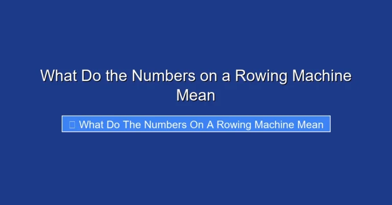 What Do the Numbers on a Rowing Machine Mean