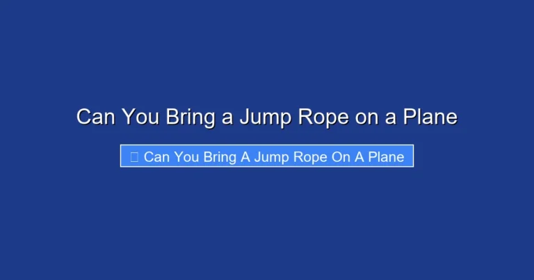 Can You Bring a Jump Rope on a Plane