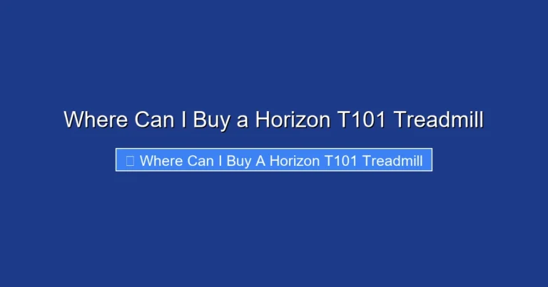 Where Can I Buy a Horizon T101 Treadmill