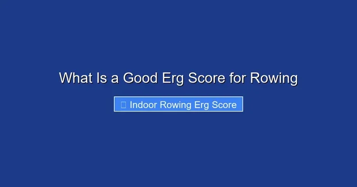 What Is a Good Erg Score for Rowing