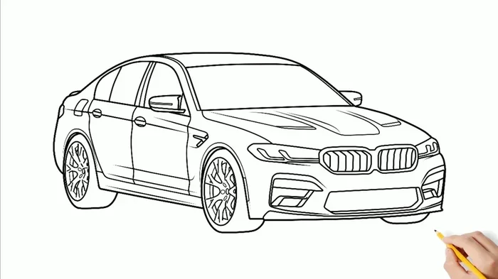 Bmw M5 Drawing Easy
