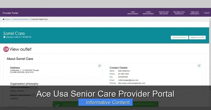 Ace Usa Senior Care Provider Portal